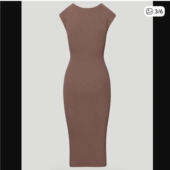 Aritzia Wilfred Free Cut-Out Knit Midi Dress - Picture 3 of 5